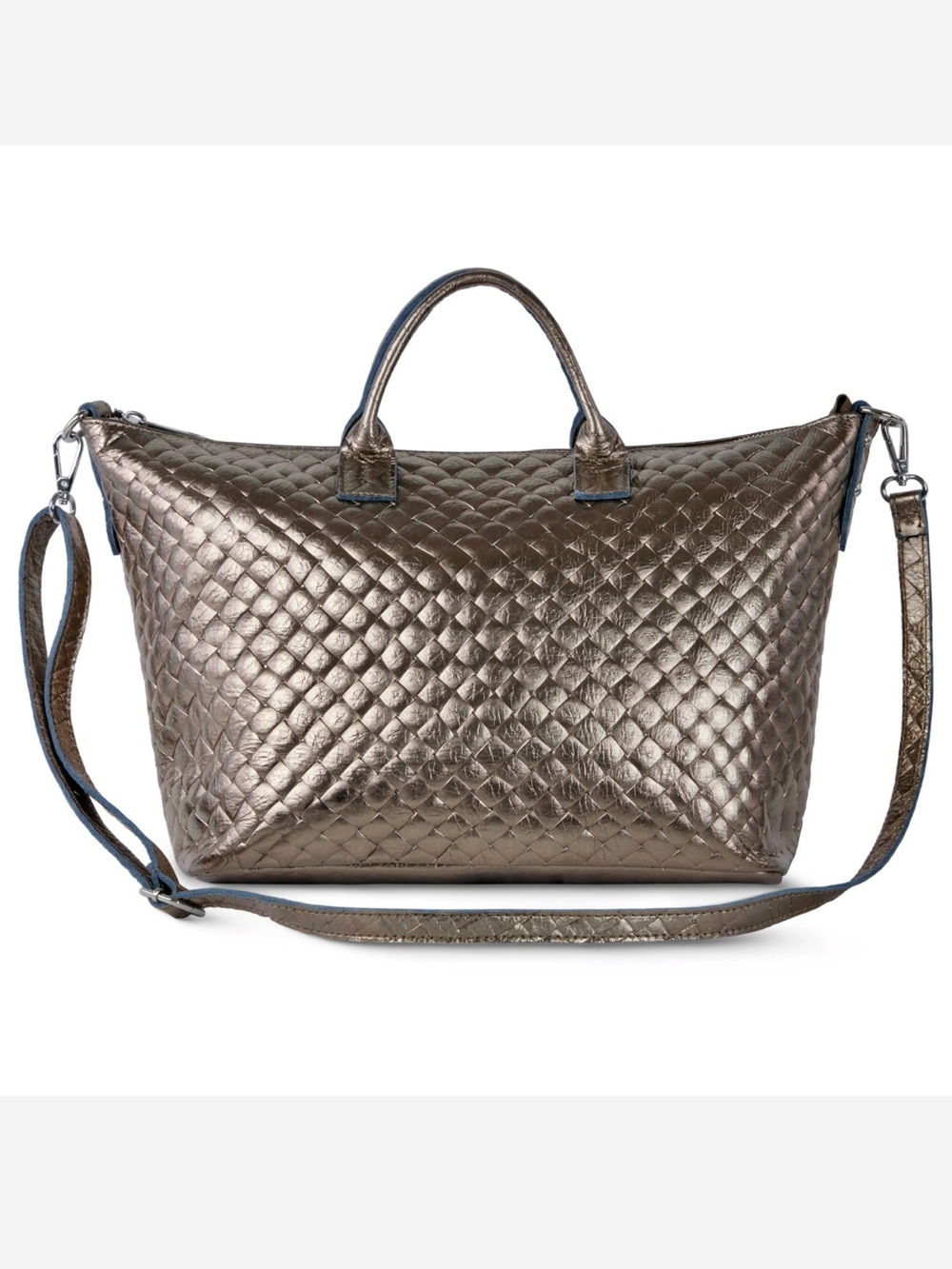 Quilted Metallic suede bag